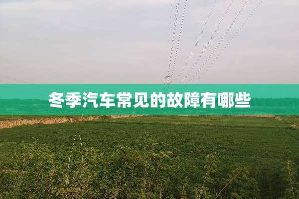 冬季汽车常见的故障有哪些