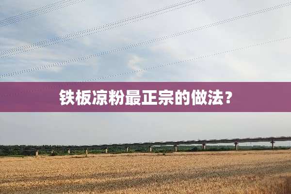 铁板凉粉最正宗的做法？