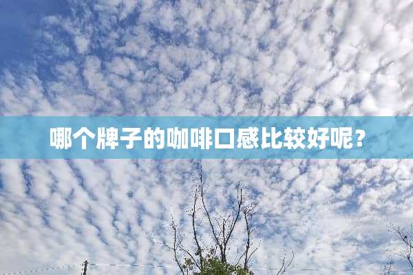哪个牌子的咖啡口感比较好呢？
