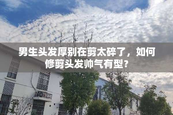 男生头发厚别在剪太碎了，如何修剪头发帅气有型？