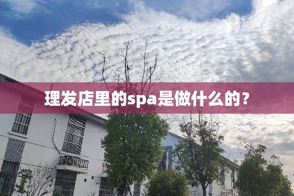 理发店里的spa是做什么的？