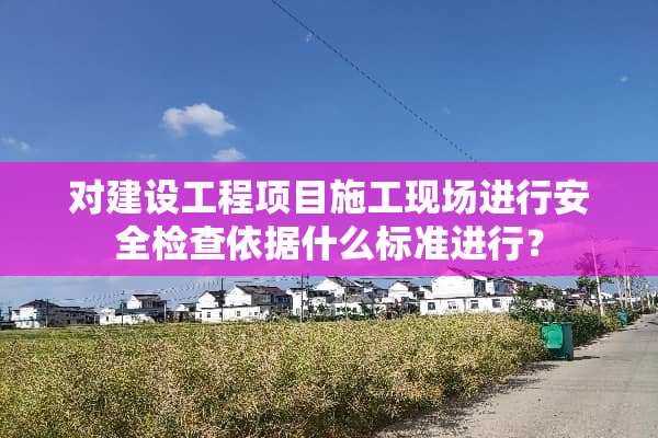 对建设工程项目施工现场进行安全检查依据什么标准进行？