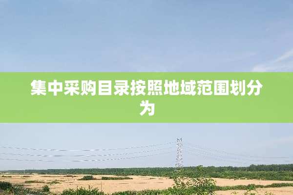 集中采购目录按照地域范围划分为