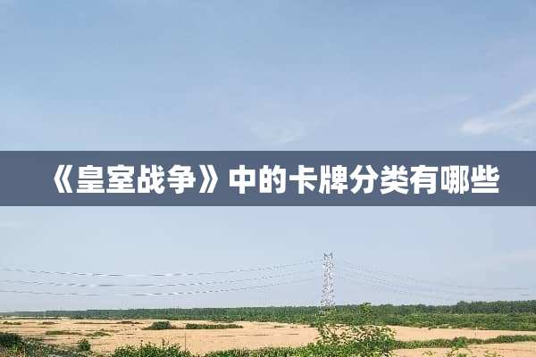 《皇室战争》中的卡牌分类有哪些