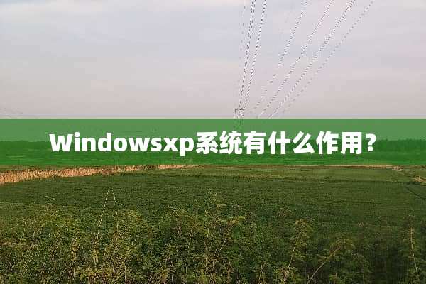 Windowsxp系统有什么作用？