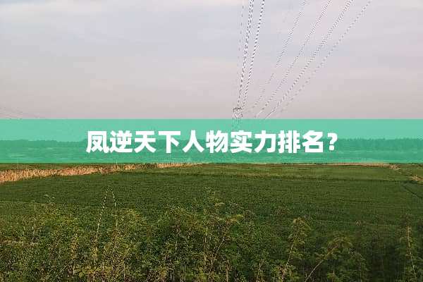 凤逆天下人物实力排名？