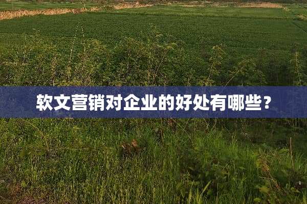 软文营销对企业的好处有哪些？