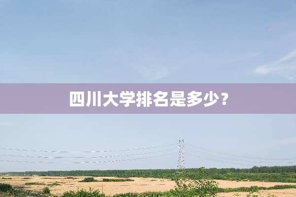 四川大学排名是多少？