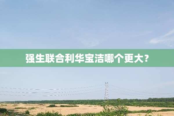 强生联合利华宝洁哪个更大？