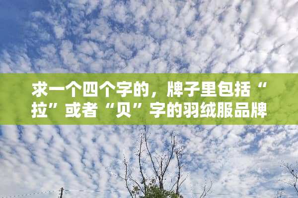 求一个四个字的，牌子里包括“拉”或者“贝”字的羽绒服品牌？