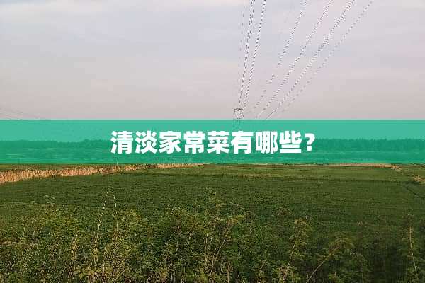 清淡家常菜有哪些？