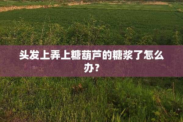 头发上弄上糖葫芦的糖浆了怎么办？