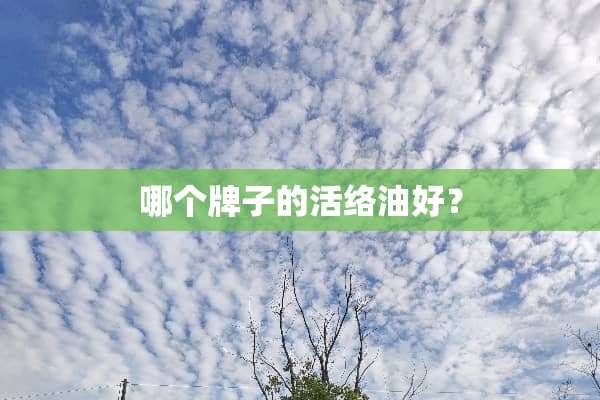 哪个牌子的活络油好？