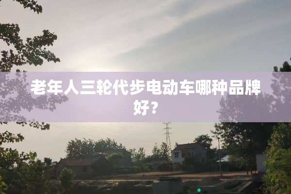 老年人三轮代步电动车哪种品牌好？