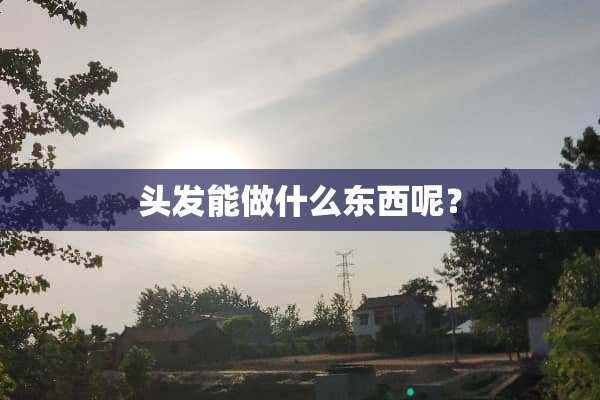 头发能做什么东西呢？