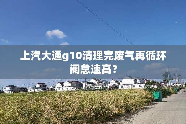 上汽大通g10清理完废气再循环阀怠速高？