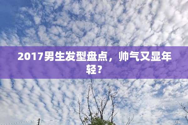 2017男生发型盘点，帅气又显年轻？