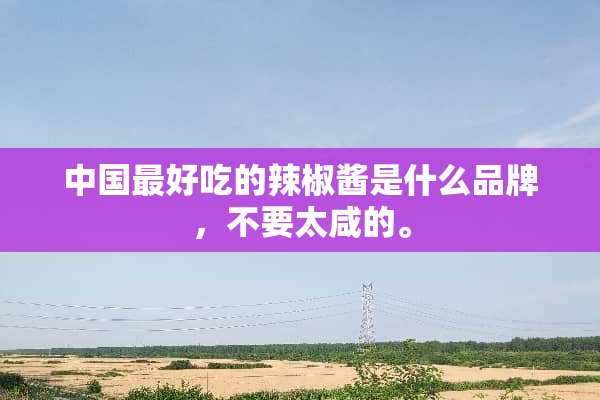 中国最好吃的辣椒酱是什么品牌，不要太咸的。