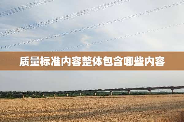 质量标准内容整体包含哪些内容