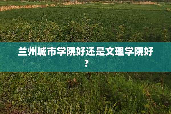 兰州城市学院好还是文理学院好？