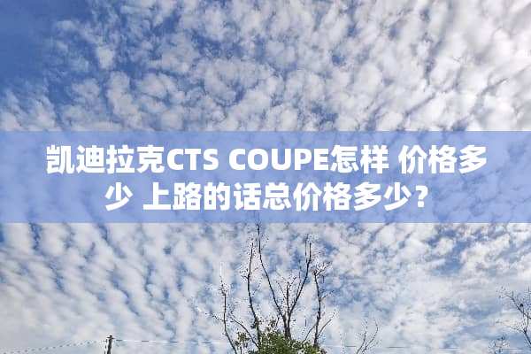 凯迪拉克CTS COUPE怎样 价格多少 上路的话总价格多少？