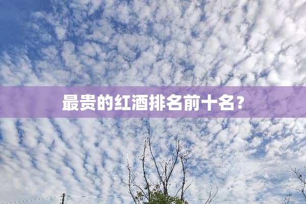 最贵的红酒排名前十名？