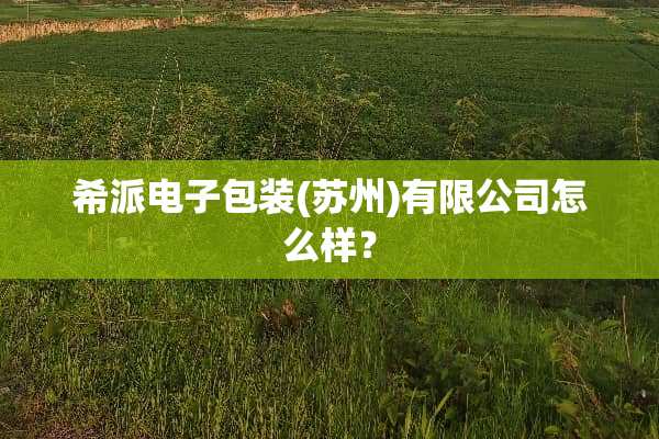 希派电子包装(苏州)有限公司怎么样？