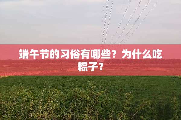 端午节的习俗有哪些？为什么吃粽子？