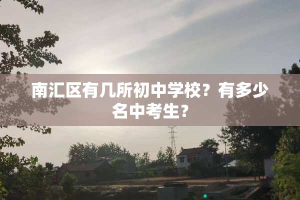 南汇区有几所初中学校？有多少名中考生？