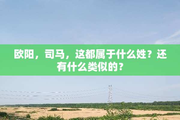 欧阳，司马，这都属于什么姓？还有什么类似的？