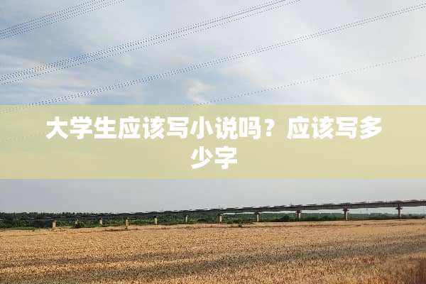 大学生应该写小说吗？应该写多少字