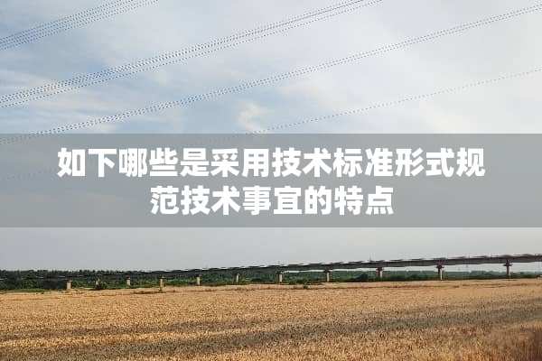 如下哪些是采用技术标准形式规范技术事宜的特点