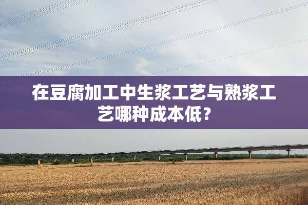 在豆腐加工中生浆工艺与熟浆工艺哪种成本低？