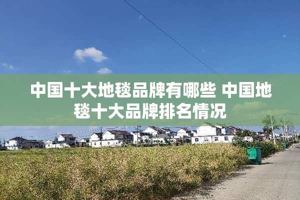 中国十大地毯品牌有哪些 中国地毯十大品牌排名情况