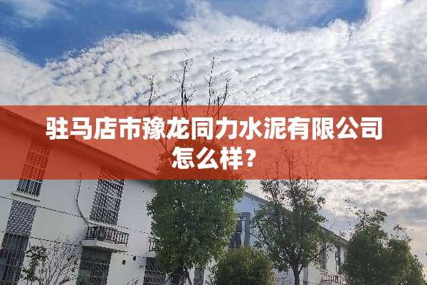 驻马店市豫龙同力水泥有限公司怎么样？