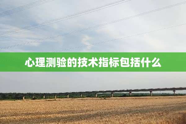 心理测验的技术指标包括什么