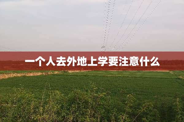 一个人去外地上学要注意什么