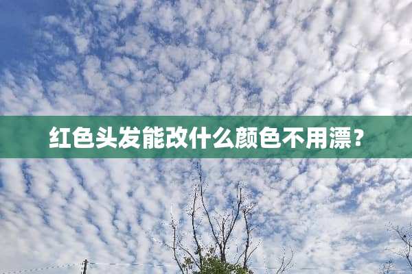 红色头发能改什么颜色不用漂？