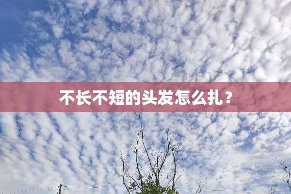 不长不短的头发怎么扎？