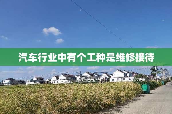 汽车行业中有个工种是维修接待