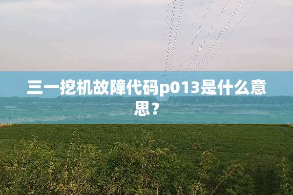 三一挖机故障代码p013是什么意思？
