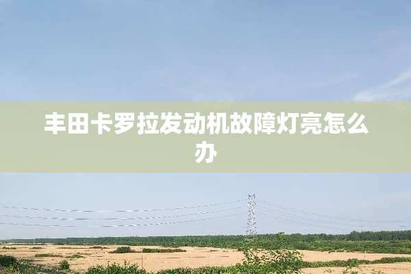 丰田卡罗拉发动机故障灯亮怎么办