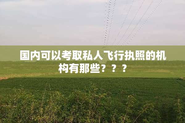 国内可以考取私人飞行执照的机构有那些？？？