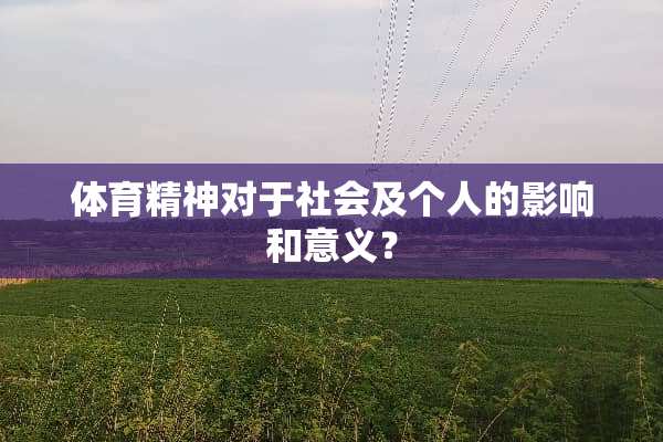 体育精神对于社会及个人的影响和意义？