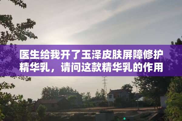 医生给我开了玉泽皮肤屏障修护精华*，请问这款精华*的作用是什么呀？