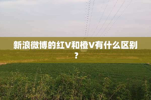 新浪微博的红V和橙V有什么区别？