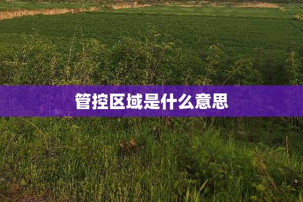 管控区域是什么意思