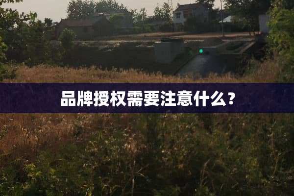 品牌授权需要注意什么？