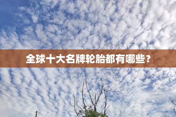 全球十大名牌轮胎都有哪些？