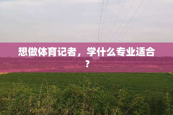 想做体育记者，学什么专业适合？